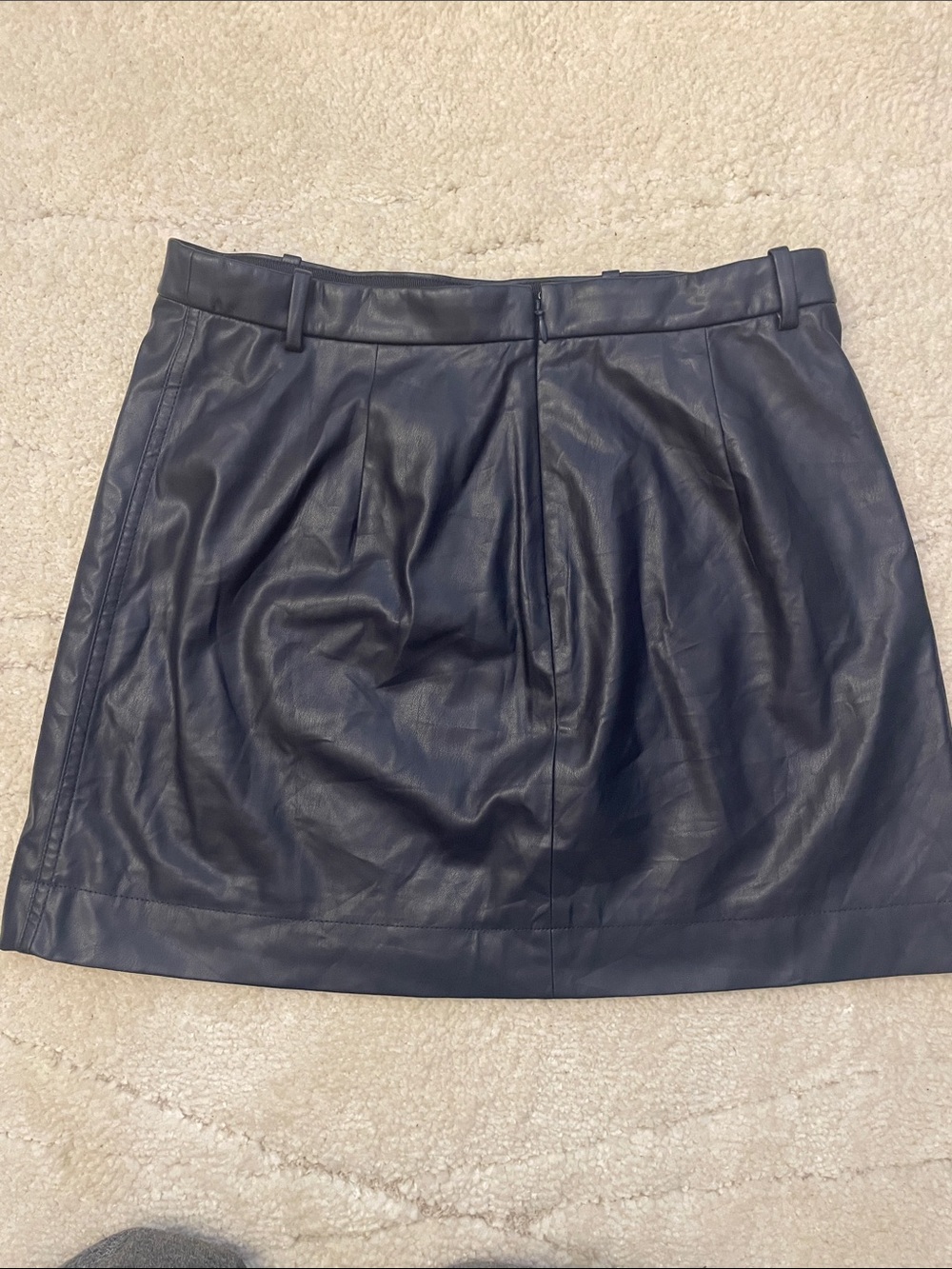 J. Crew Navy blue Faux Leather Mini Skirt - Women - Picture 3 of 5